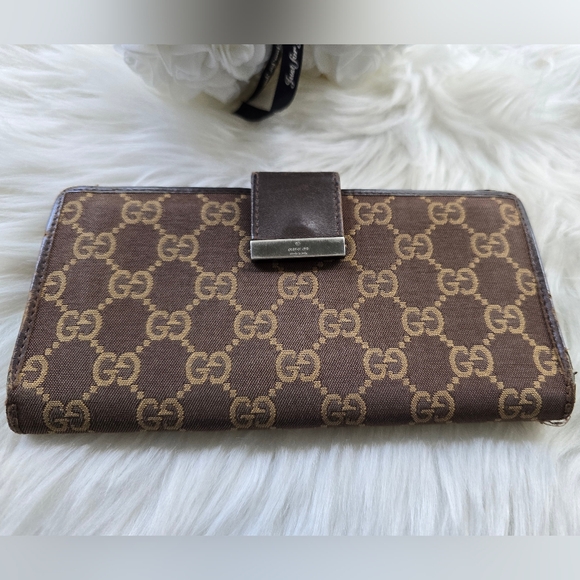 Gucci Vintage Brown and Tan Monogram Long Wallet - Picture 17 of 17